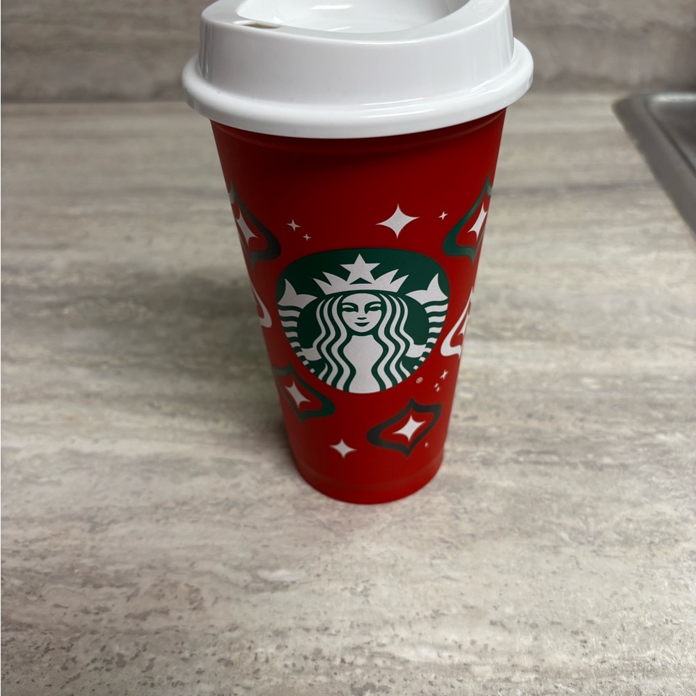 Starbucks Red and White Festive Cup - Picture 1 of 3